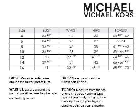 michael kors swim size chart|Michael Kors bikini.